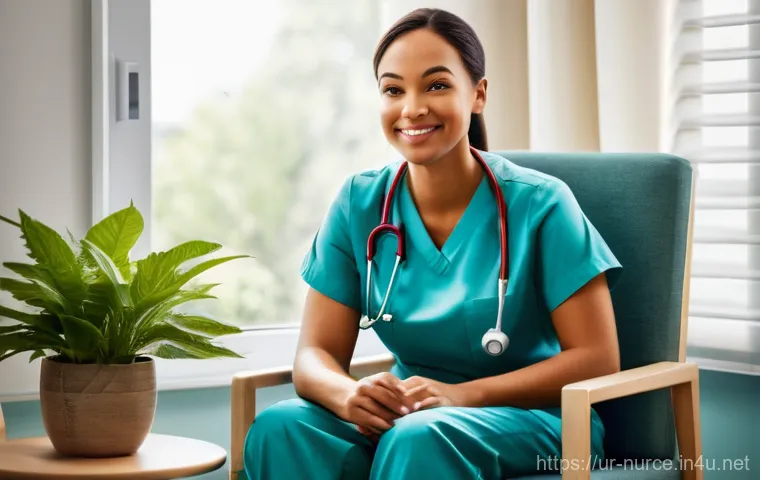 간호사 근무 환경 개선 사례 - **Prompt: Peaceful Nurse's Retreat**
A serene and inviting nurses' lounge within a modern hospit...