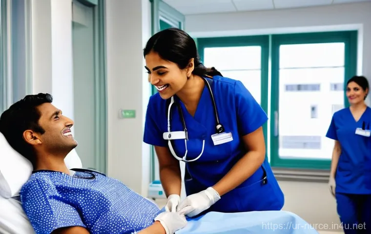 간호사 해외 직무 트렌드 - **A focused South Asian female nursing student in a well-lit, cozy study room.** She is in her late ...